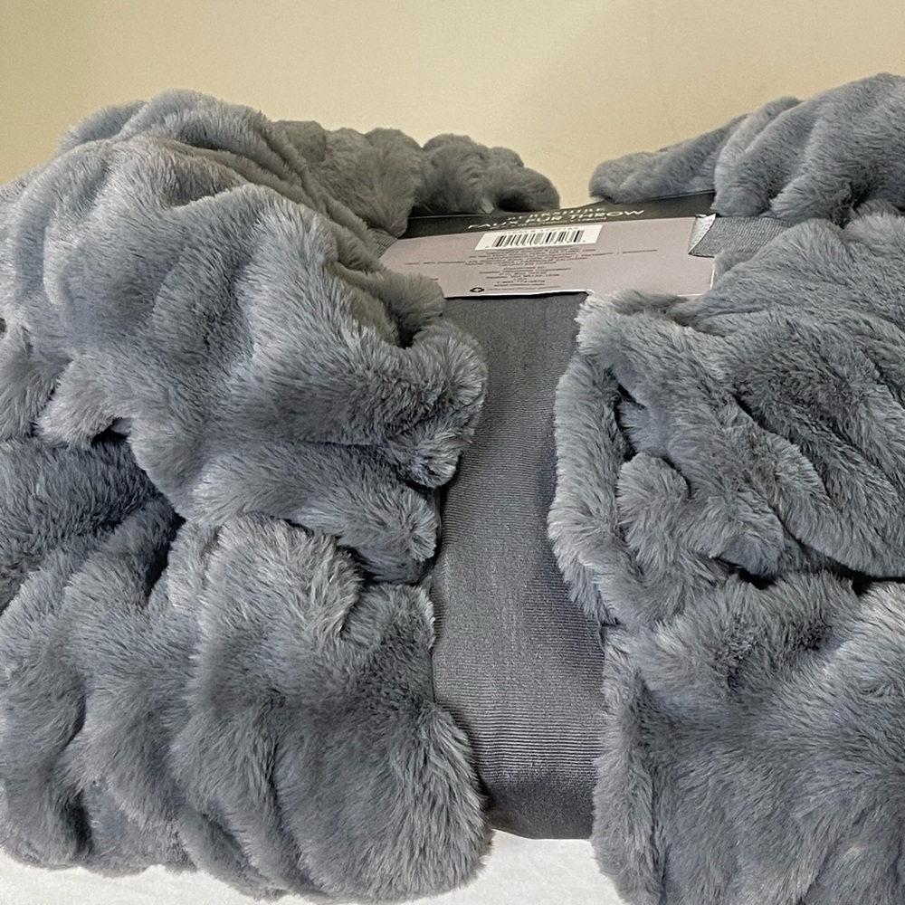 Berkshire Gray Plush Blanket - Picture 3 of 10